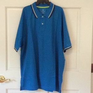 NIP Men Lands’ End Blue Active Polo Shirt Size XL